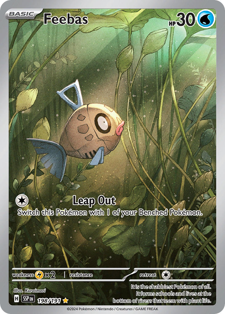 (198/191) Pokemon TCG Surging Sparks Single: Feebas Illustration Rare