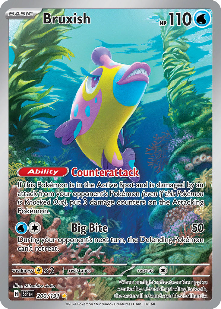 (200/191) Pokemon TCG Surging Sparks Single: Bruxish Illustration Rare