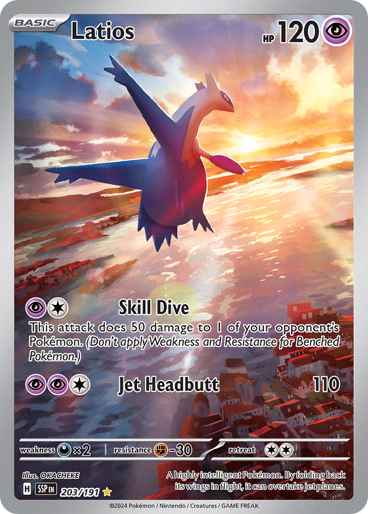 (203/191) Pokemon TCG Surging Sparks Single: Latios Illustration Rare