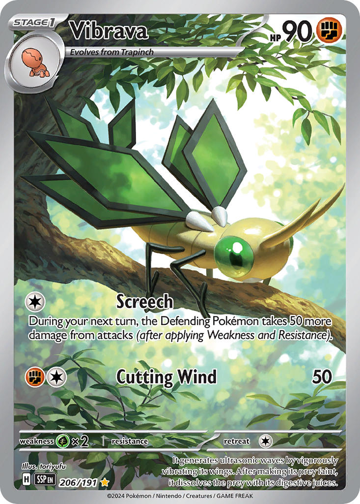 (206/191) Pokemon TCG Surging Sparks Single: Vibrava Illustration Rare