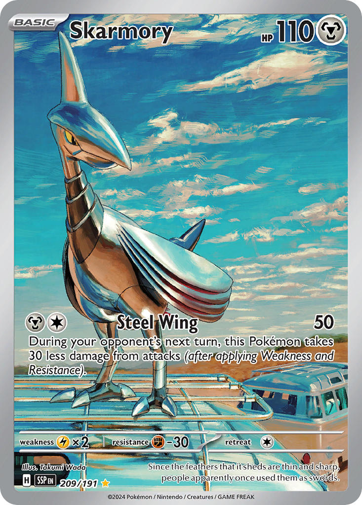 (209/191) Pokemon TCG Surging Sparks Single: Skarmory Illustration Rare