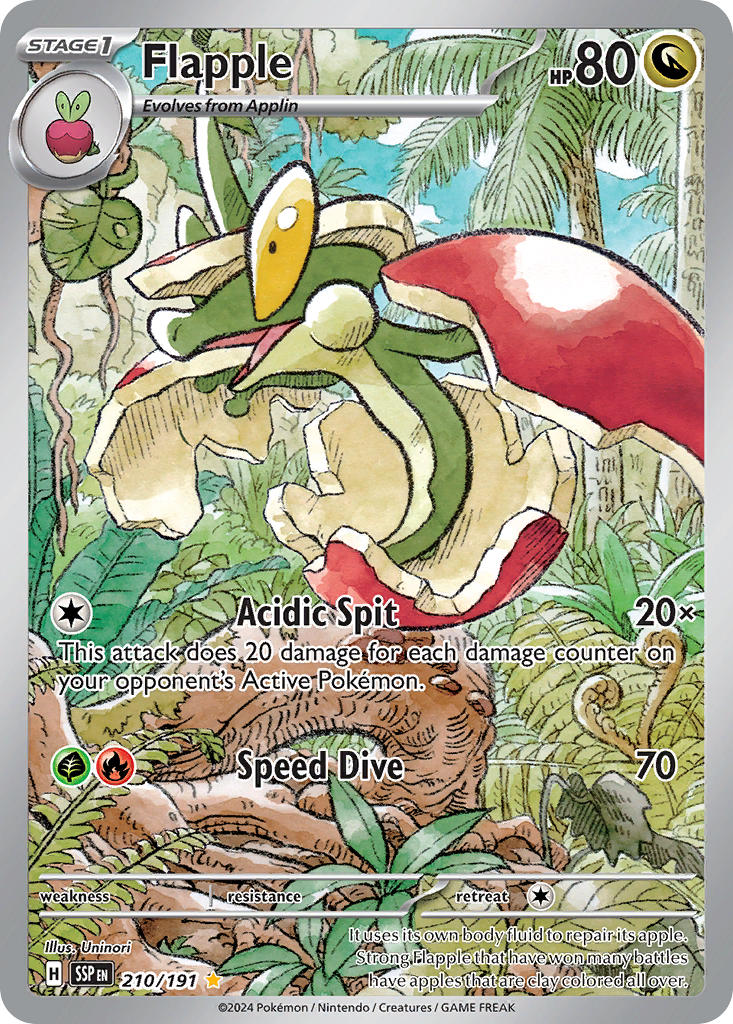(210/191) Pokemon TCG Surging Sparks Single: Flapple Illustration Rare