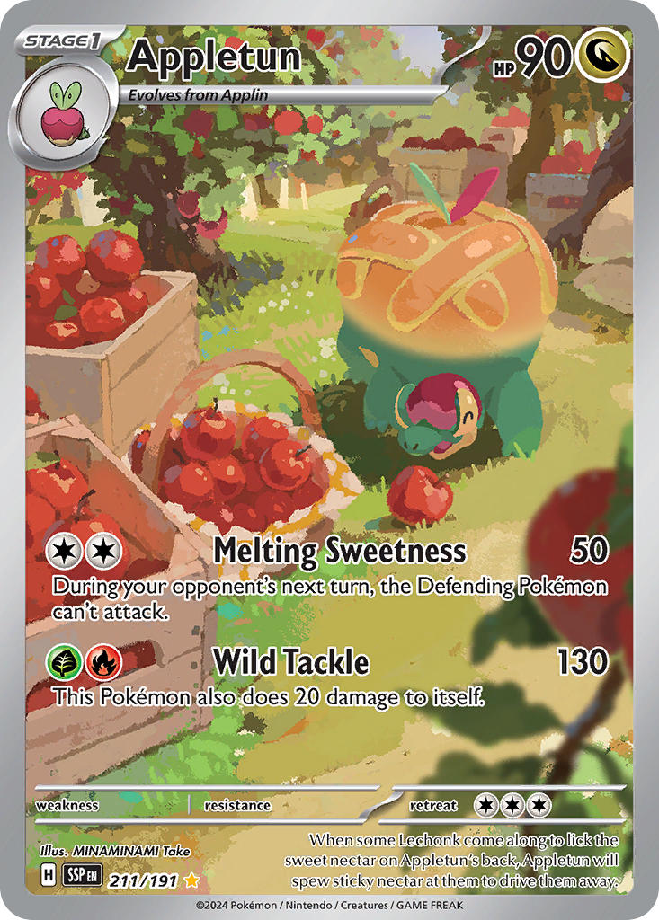 (211/191) Pokemon TCG Surging Sparks Single: Appletun Illustration Rare