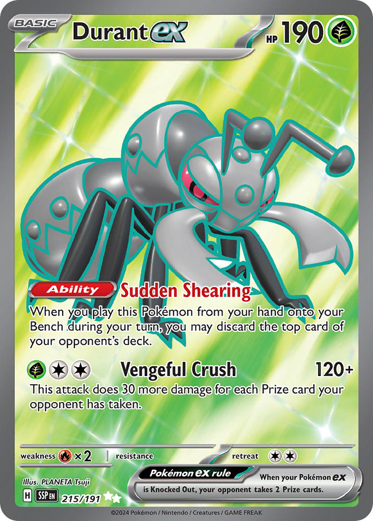 (215/191) Pokemon TCG Surging Sparks Single: Durant ex Ultra Rare