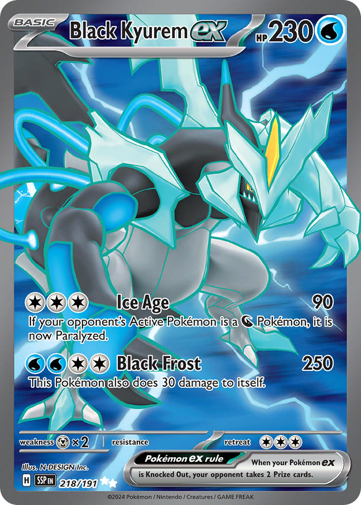 (218/191) Pokemon TCG Surging Sparks Single: Black Kyurem ex Ultra Rare