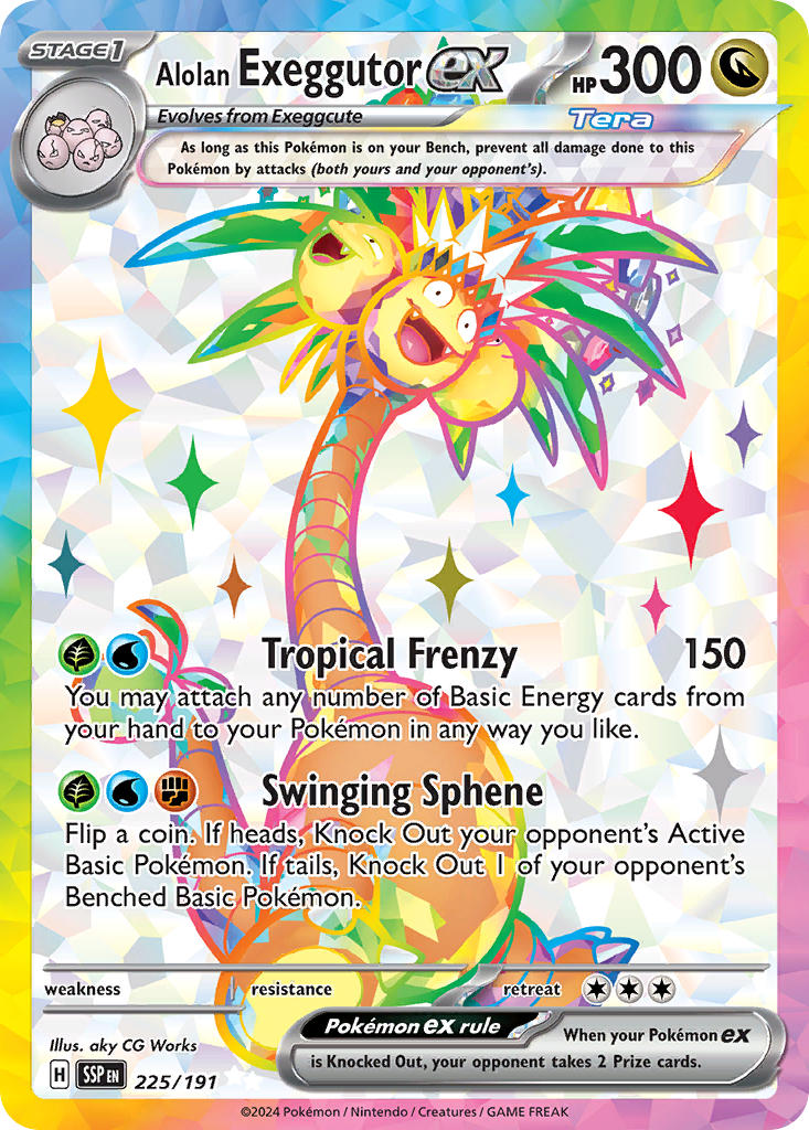 (225/191) Pokemon TCG Surging Sparks Single: Alolan Exeggutor ex Ultra Rare