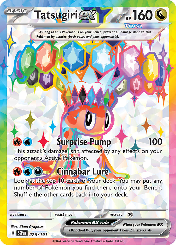 (226/191) Pokemon TCG Surging Sparks Single: Tatsugiri ex Ultra Rare