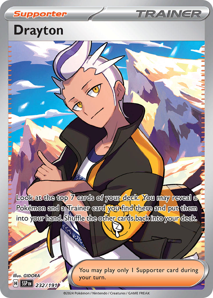 (232/191) Pokemon TCG Surging Sparks Single: Drayton Ultra Rare