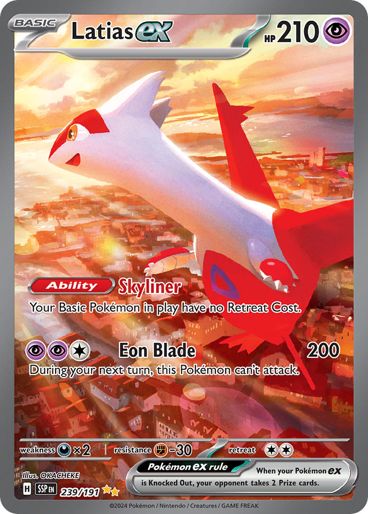 (239/191) Pokemon TCG Surging Sparks Single: Latias ex Special Illustration Rare