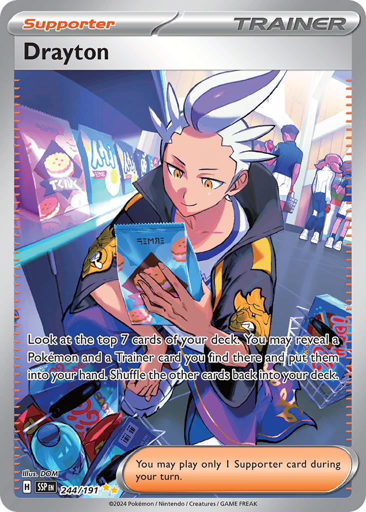 (244/191) Pokemon TCG Surging Sparks Single: Drayton Special Illustration Rare