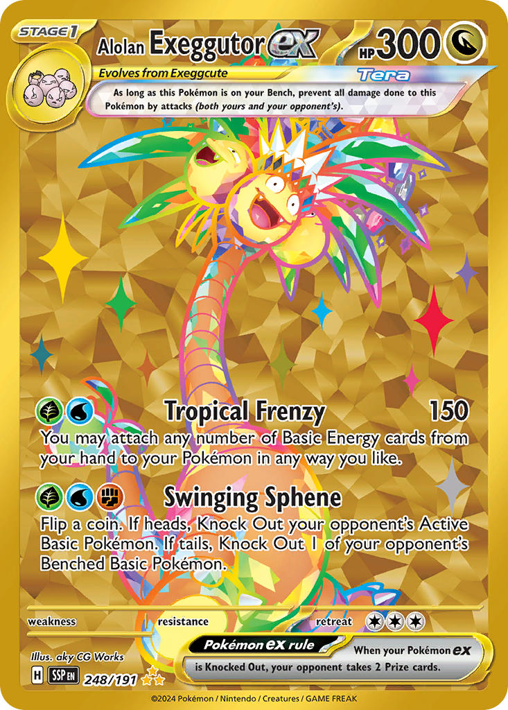 (248/191) Pokemon TCG Surging Sparks Single: Alolan Exeggutor ex Secret Rare