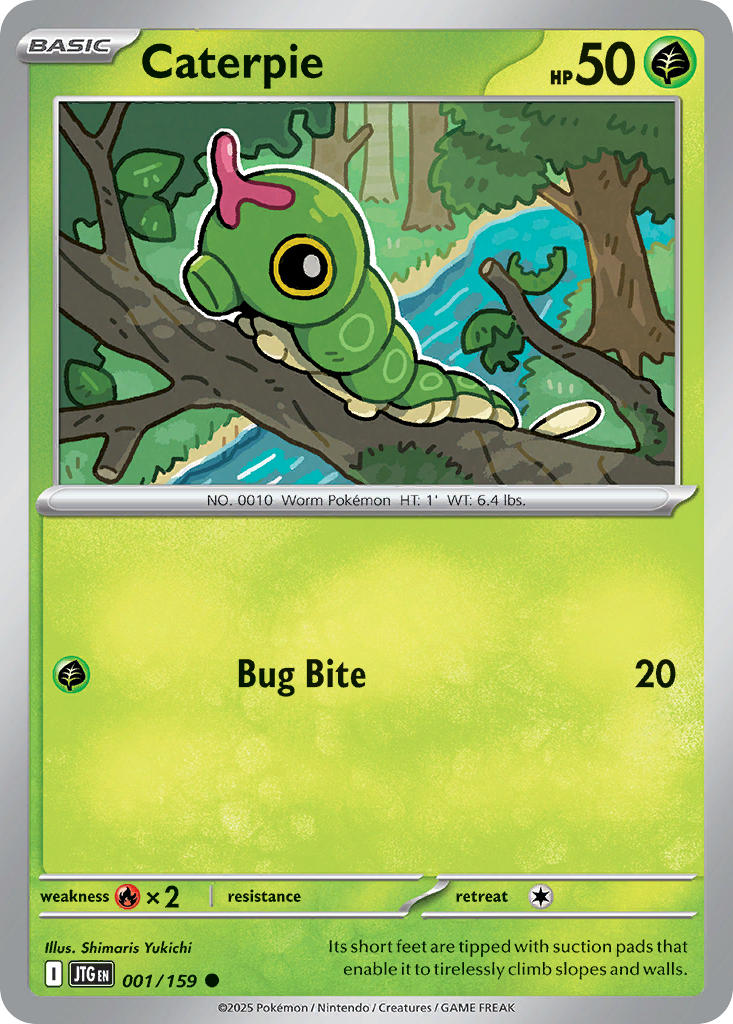 (001/159) Pokemon TCG Journey Together Single: Caterpie Common