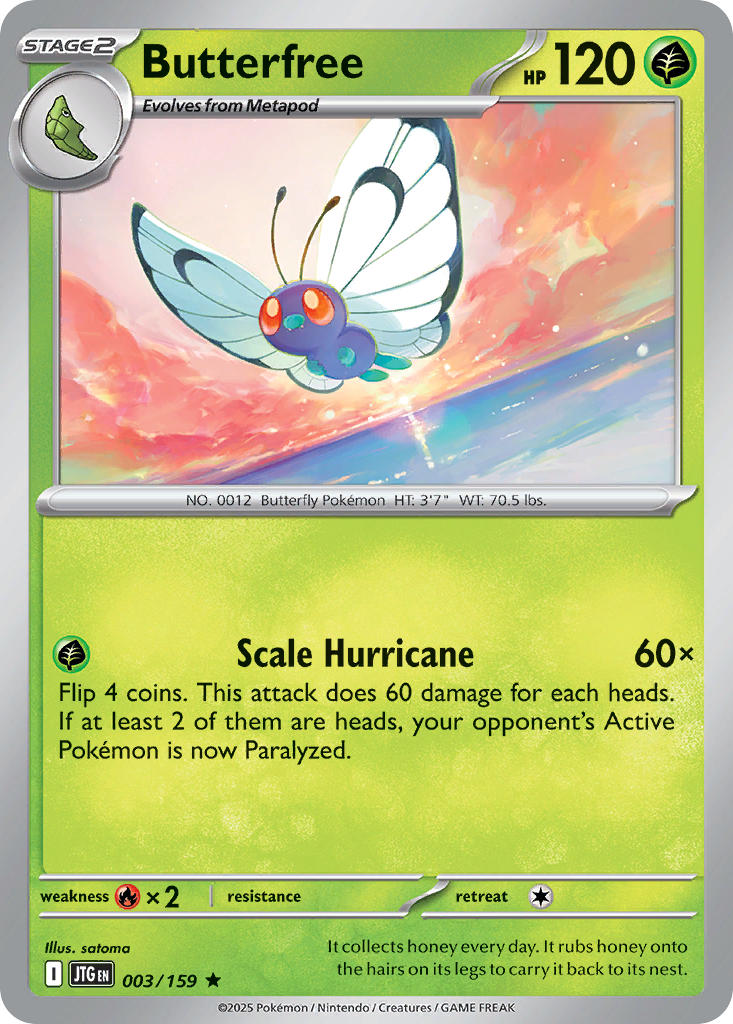 (003/159) Pokemon TCG Journey Together Single: Butterfree Reverse Holo Rare