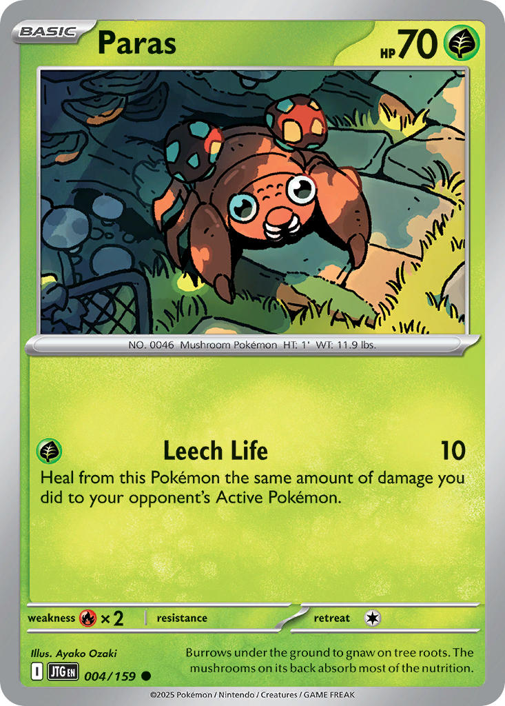 (004/159) Pokemon TCG Journey Together Single: Paras Common