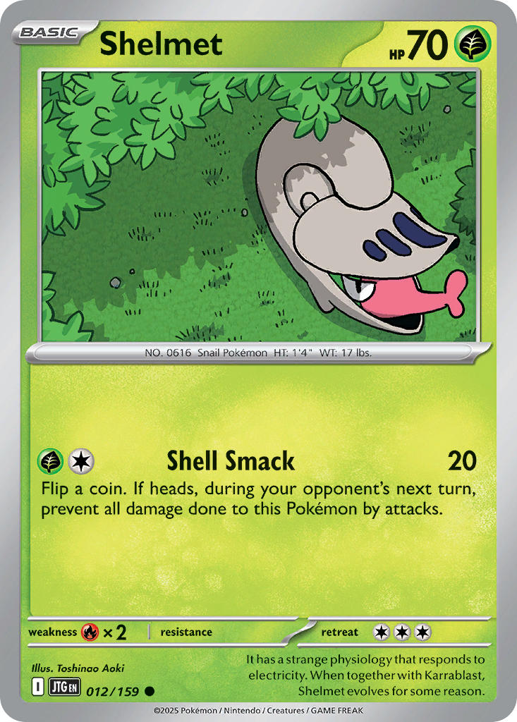 (012/159) Pokemon TCG Journey Together Single: Shelmet Reverse Holo Common