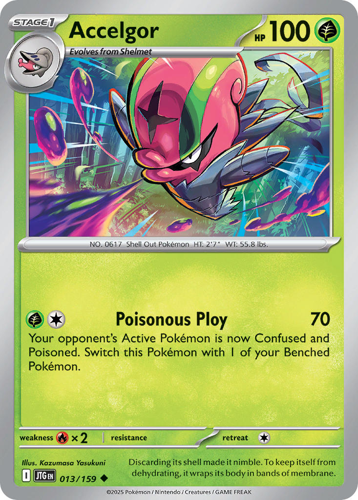 (013/159) Pokemon TCG Journey Together Single: Accelgor Reverse Holo Uncommon