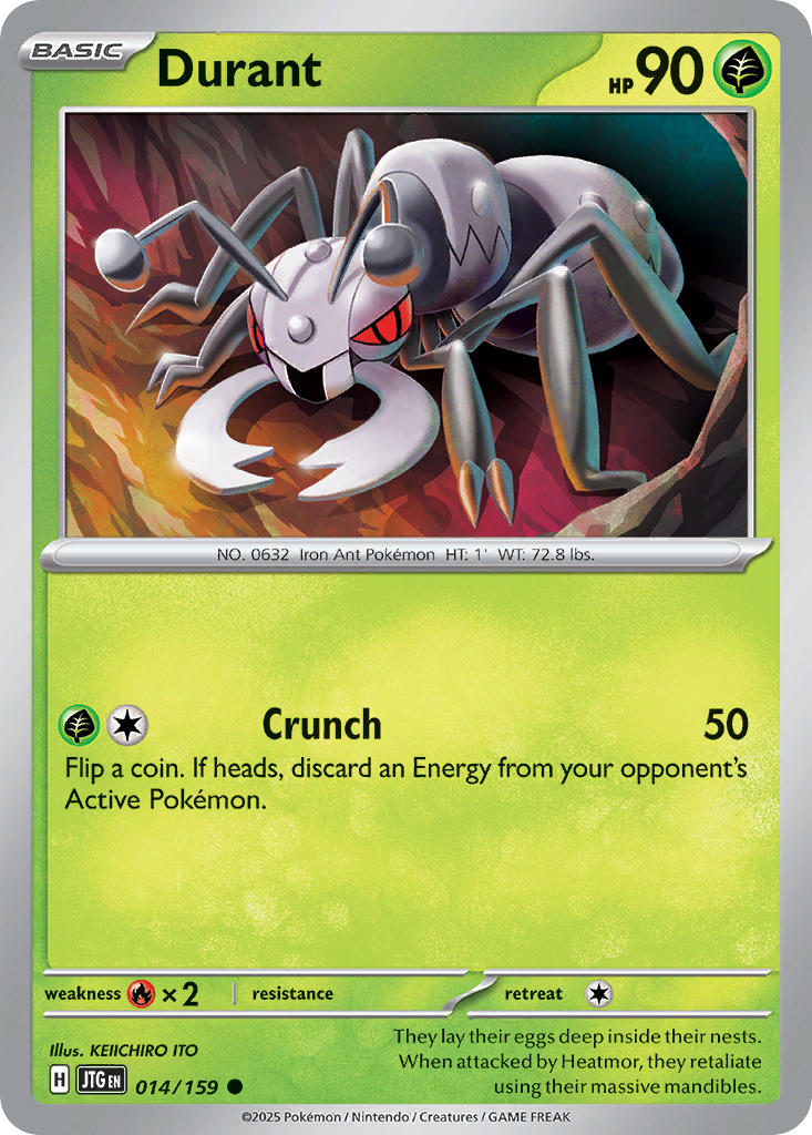 (014/159) Pokemon TCG Journey Together Single: Durant Reverse Holo Common