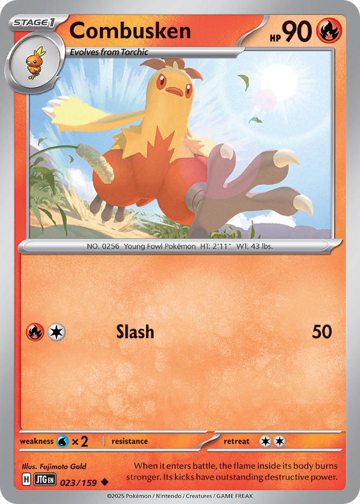 (023/159) Pokemon TCG Journey Together Single: Combusken Reverse Holo Uncommon