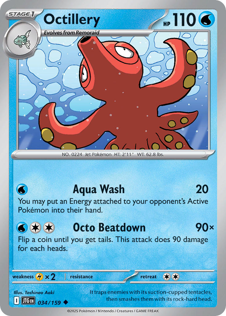 (034/159) Pokemon TCG Journey Together Single: Octillery Reverse Holo Uncommon