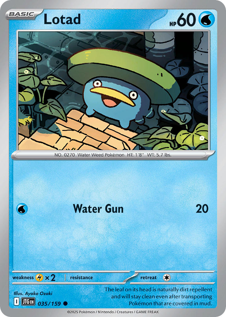 (035/159) Pokemon TCG Journey Together Single: Lotad Reverse Holo Common