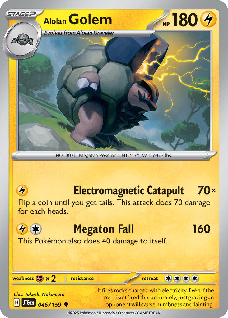 (046/159) Pokemon TCG Journey Together Single: Alolan Golem Uncommon