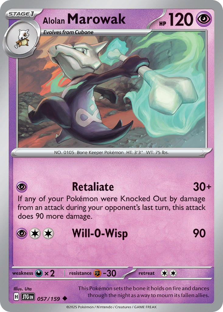 (057/159) Pokemon TCG Journey Together Single: Alolan Marowak Uncommon