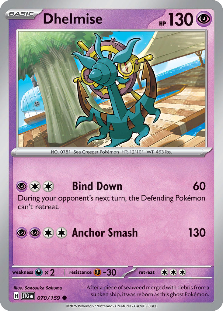 (070/159) Pokemon TCG Journey Together Single: Dhelmise Common