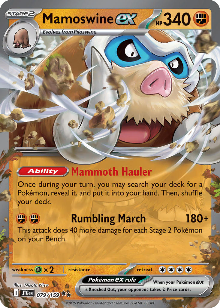 (079/159) Pokemon TCG Journey Together Single: Mamoswine ex Double Rare