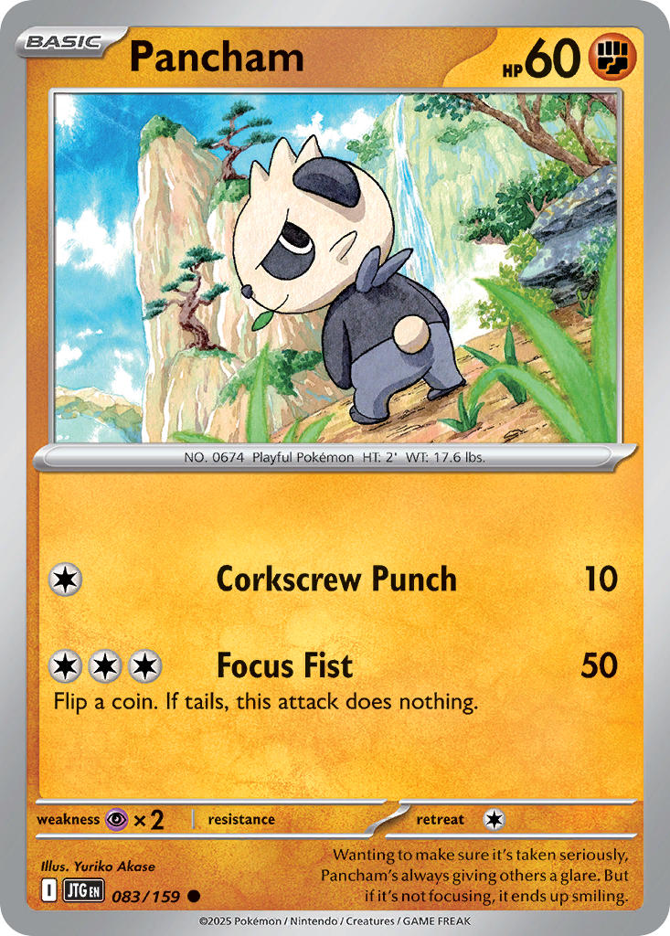 (083/159) Pokemon TCG Journey Together Single: Pancham Reverse Holo Common