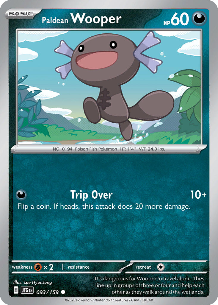 (093/159) Pokemon TCG Journey Together Single: Paldean Wooper Reverse Holo Common