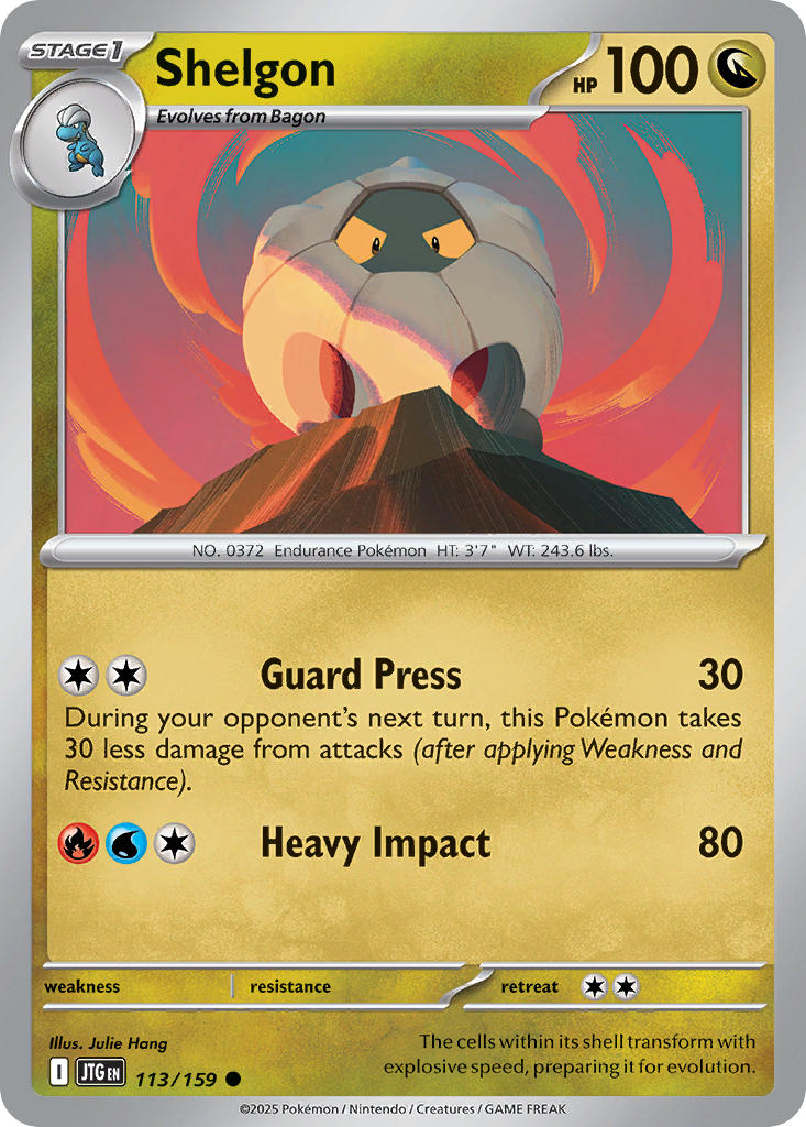 (113/159) Pokemon TCG Journey Together Single: Shelgon Reverse Holo Common
