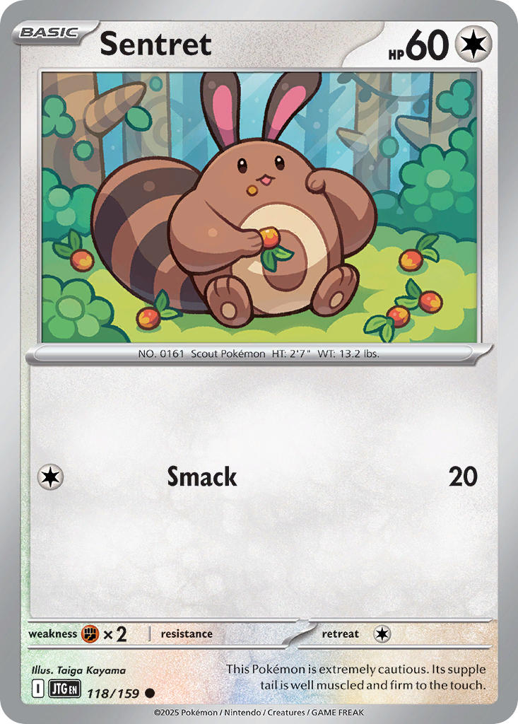 (118/159) Pokemon TCG Journey Together Single: Sentret Reverse Holo Common