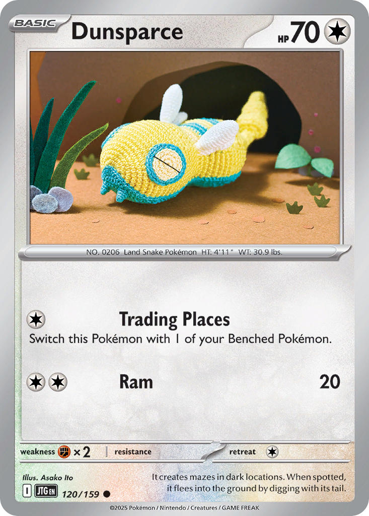 (120/159) Pokemon TCG Journey Together Single: Dunsparce Common