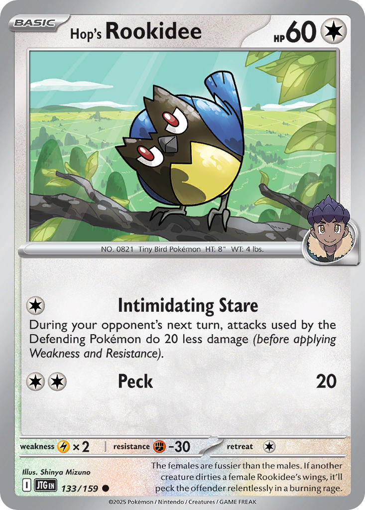 (133/159) Pokemon TCG Journey Together Single: Hop's Rookidee Common