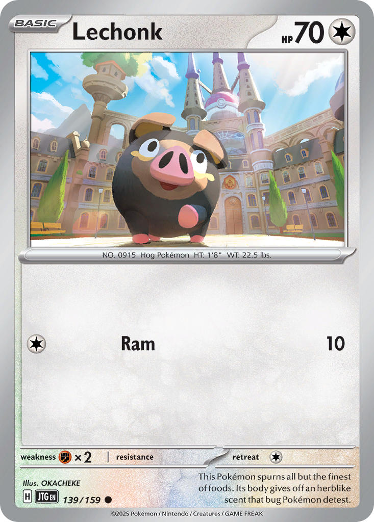 (139/159) Pokemon TCG Journey Together Single: Lechonk Reverse Holo Common