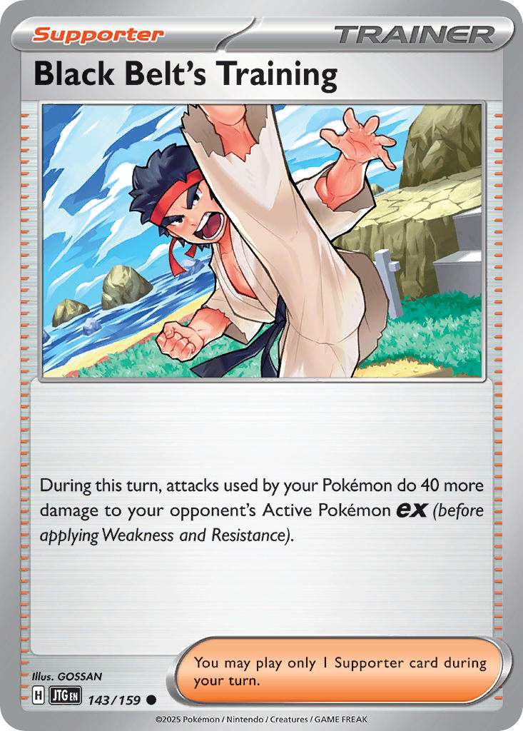 (143/159) Pokemon TCG Journey Together Single: Black Belt's Training Reverse Holo Common