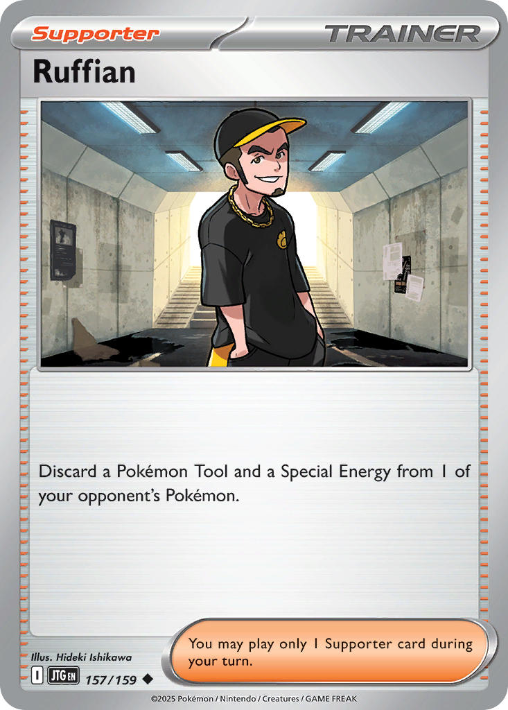 (157/159) Pokemon TCG Journey Together Single: Ruffian Reverse Holo Uncommon