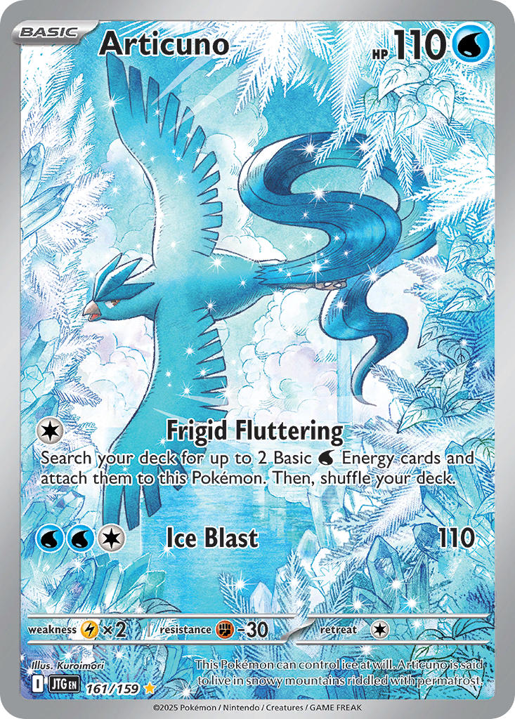 (161/159) Pokemon TCG Journey Together Single: Articuno Illustration Rare