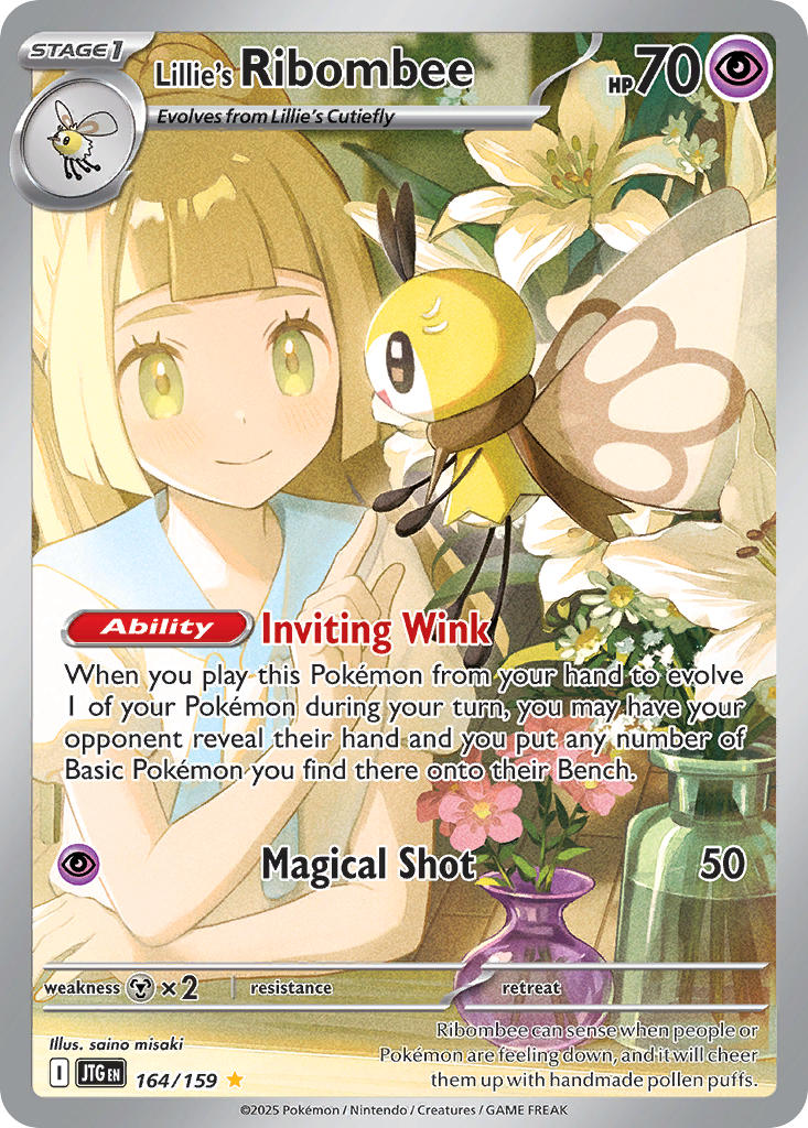 (164/159) Pokemon TCG Journey Together Single: Lillie's Ribombee Illustration Rare