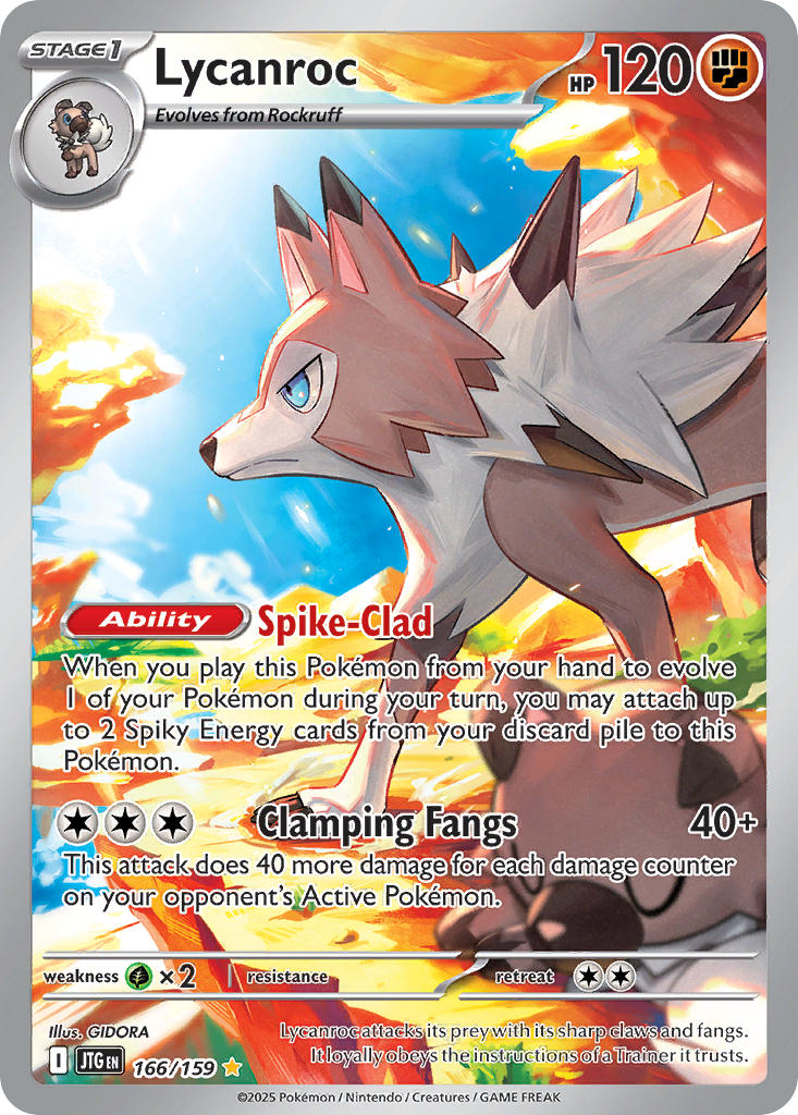 (166/159) Pokemon TCG Journey Together Single: Lycanroc Illustration Rare