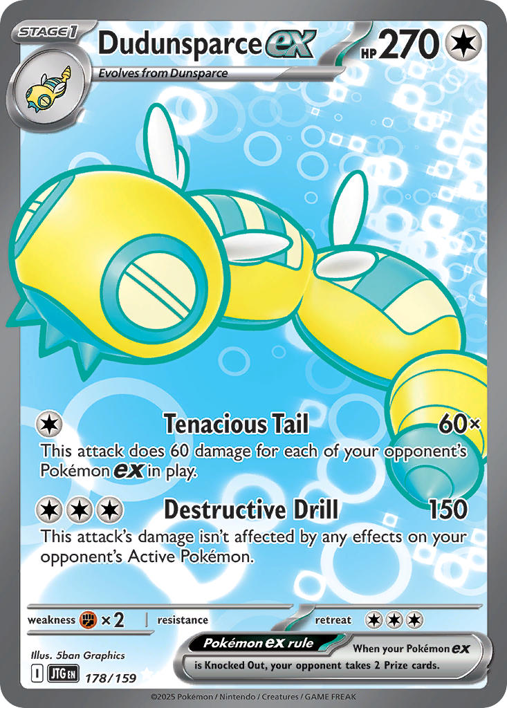 (178/159) Pokemon TCG Journey Together Single: Dudunsparce ex Ultra Rare