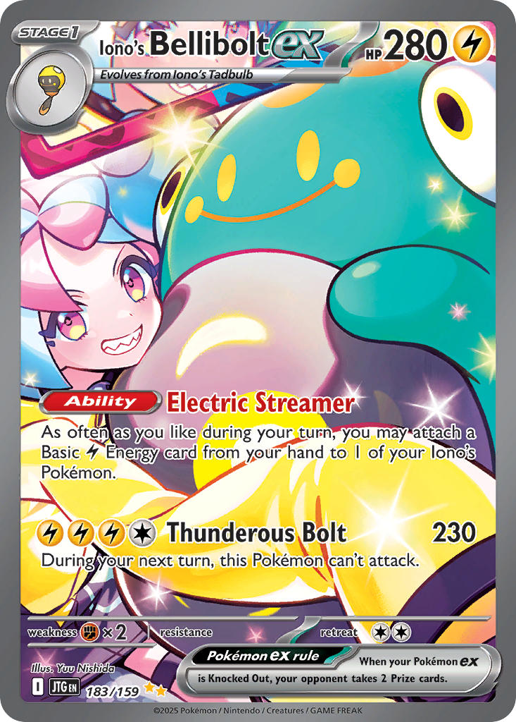 (183/159) Pokemon TCG Journey Together Single: Iono's Bellibolt ex Special Illustration Rare