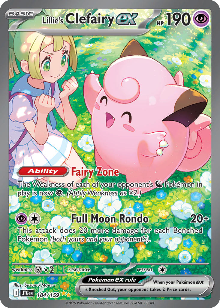(184/159) Pokemon TCG Journey Together Single: Lillie's Clefairy ex Special Illustration Rare