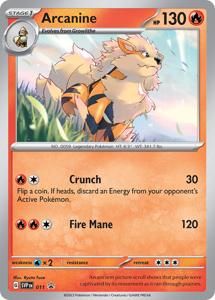 (011/ ) Pokemon TCG SV Black Star Promos Single: Arcanine Promo