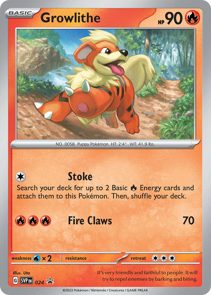 (024/ ) Pokemon TCG SV Black Star Promos Single: Growlithe Promo