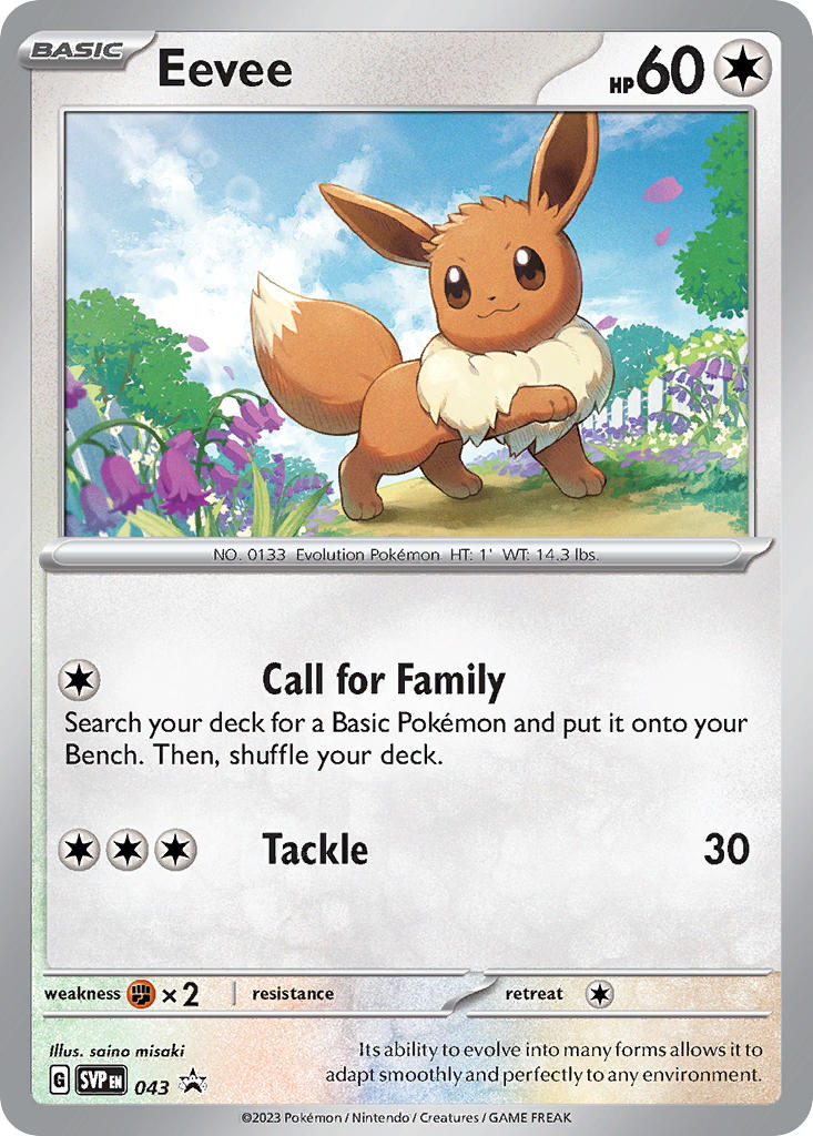 (043/ ) Pokemon TCG SV Black Star Promos Single: Eevee Promo