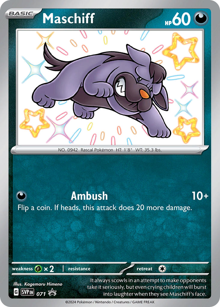 (071) Pokemon TCG SV Black Star Promos Single: Maschiff Promo