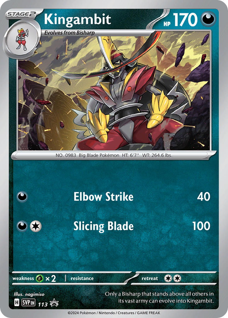 (113) Pokemon TCG SV Black Star Promos Single: Kingambit Promo