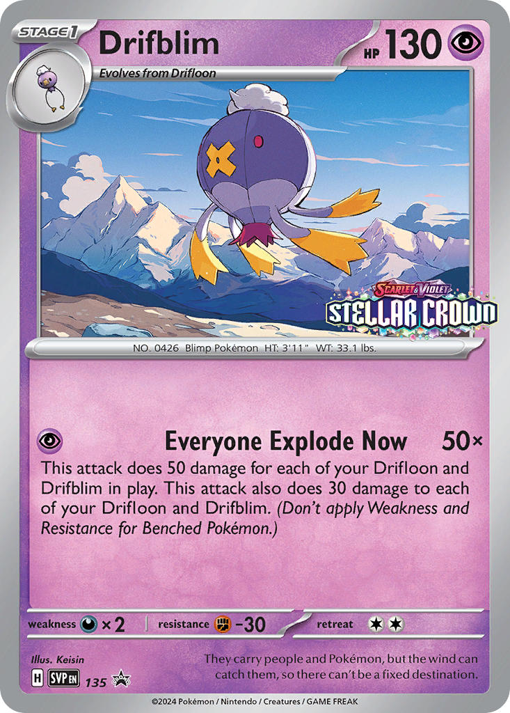 (135) Pokemon TCG SV Black Star Promos Single: Drifblim Promo
