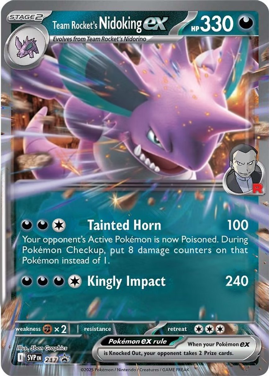 217) Pokemon TCG SV Black Star Promos Single: Team Rocket's Nidoking – Puca  Puca Games